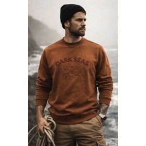 Dark Seas Division Sweatshirt Mens Medium Mason Crew Caramel Heavyweight NEW